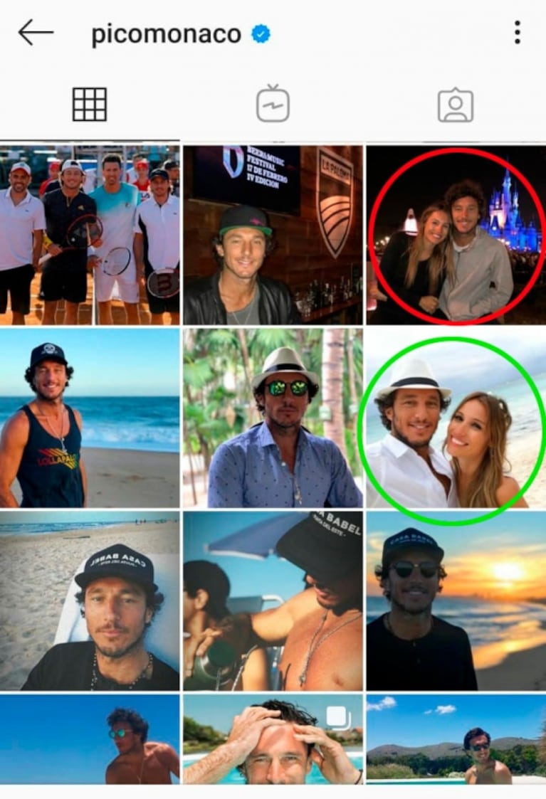 Pico Mónaco borró fotos de Pampita de su Instagram tras casarse con Diana Arnopoulos