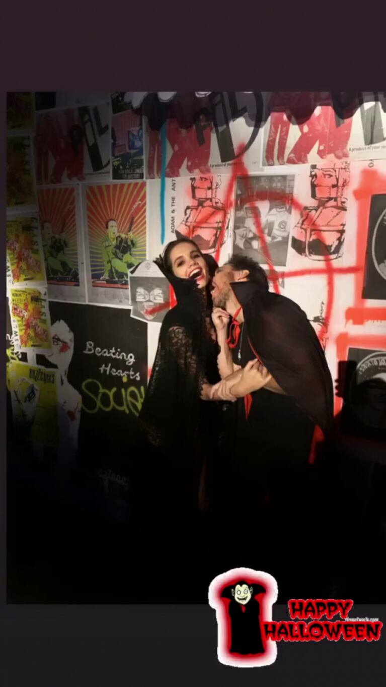Pico Mónaco con su novia, Diana Arnopoulos, a puro romance en Halloween: "La mejor noche de mi vida"