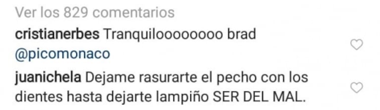 Pico Mónaco se "hizo el lindo" con una foto en cueros… ¡y mirá el comentario que le dejó Juan Ignacio Chela!