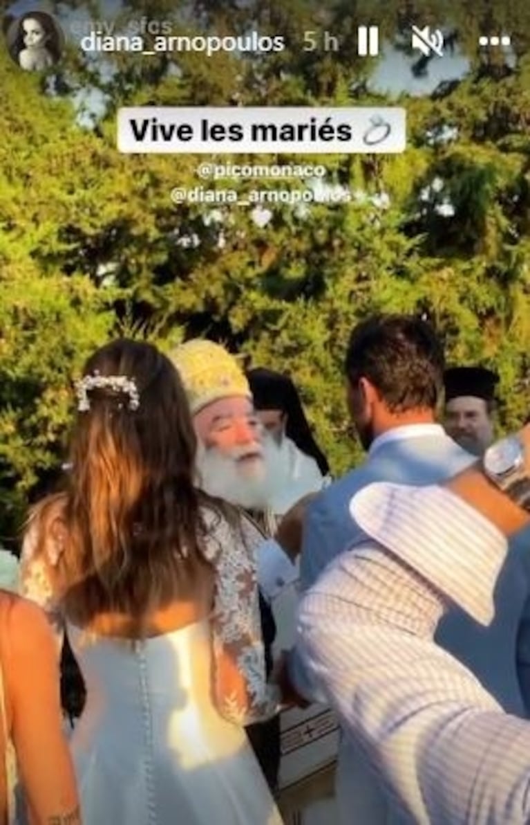 Pico Mónaco y Diana Arnopoulos tuvieron una lujosa boda en Grecia: las imágenes