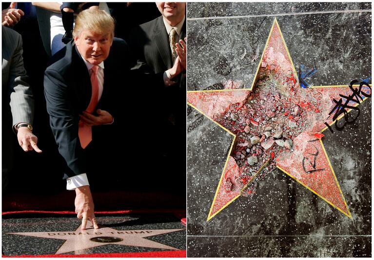 Piden retirar estrella de Donald Trump de Paseo de la Fama. (Foto: AP)