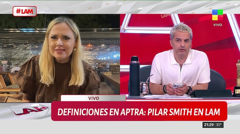 Pilar Smith y Ángel de Brito en LAM (Foto: captura de América).