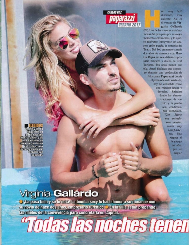 ¡Pileta libre! Virginia Gallardo y Martín Rojas, dos enamorados súper hot en Carlos Paz: "Todas las noches tenemos encuentros íntimos"