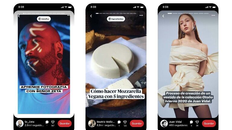 Pinterest añade los Story Pins, que permanecen en la plataforma pasadas 24 horas. Foto:DPA.