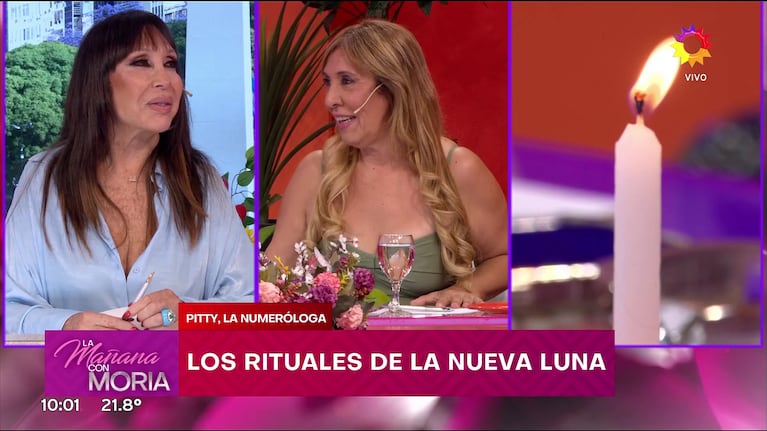 Pitty la numeróloga te muestra los rituales de la luna nueva en La Mañana con Moria (Foto: captura de eltrece).