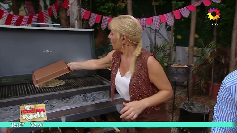 Pizza a la parrilla.