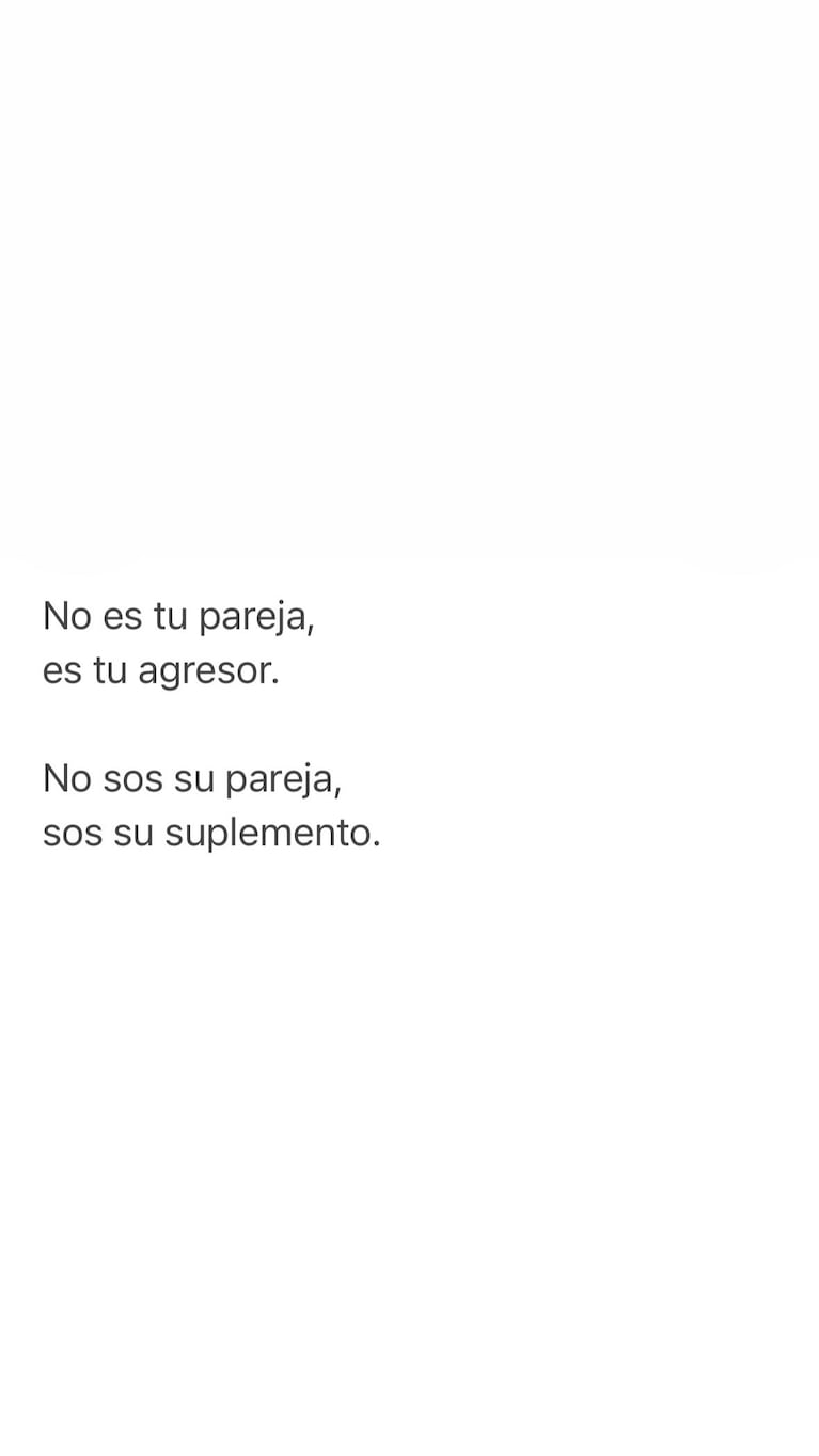 Placa de Instagram: "No es tu pareja, es tu agresor". Crédito : Instagram @lic.ceciliace