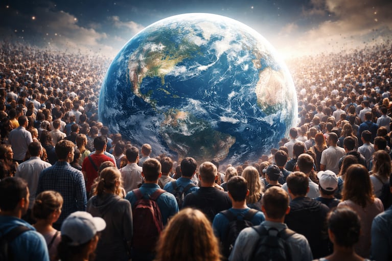 Población mundial. Foto: IA