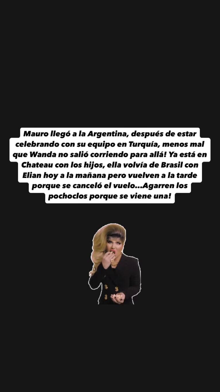 Pochi de Gossipeame contando sobre Wanda Nara, L-Gante y Mauro Icardi.