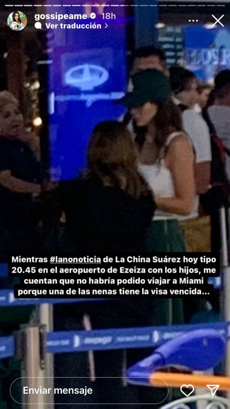 Pochi de Gossipeame habló de la China Suárez en sus redes sociales.