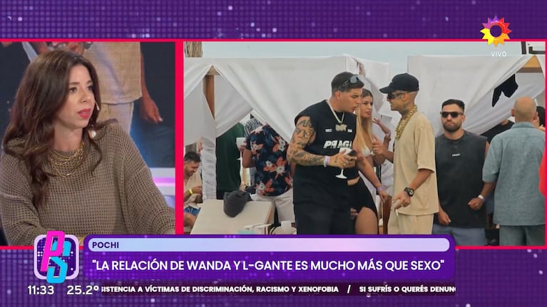 Pochi de Gossipeame habló del reencuentro de Wanda Nara y L-Gante. Fuente: Captura de imagen de video subido por Puro Show.