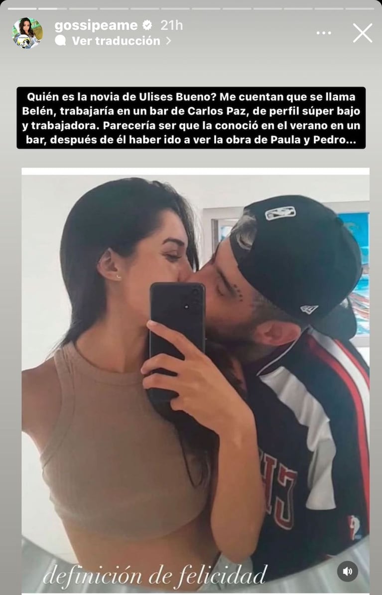Pochi de Gossipeame reveló detalles sobre la novia de Ulises Bueno, Belén.