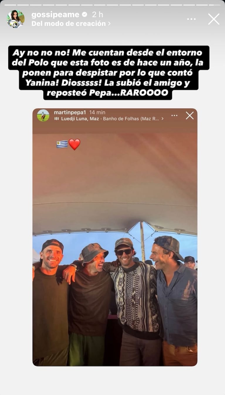 Pochi de Gossipeame reveló un dato sobre la foto que compartió Martín Pepa con Facundo Pieres y amigos en Punta del Este (Foto: Instagram/@martinpepa1).