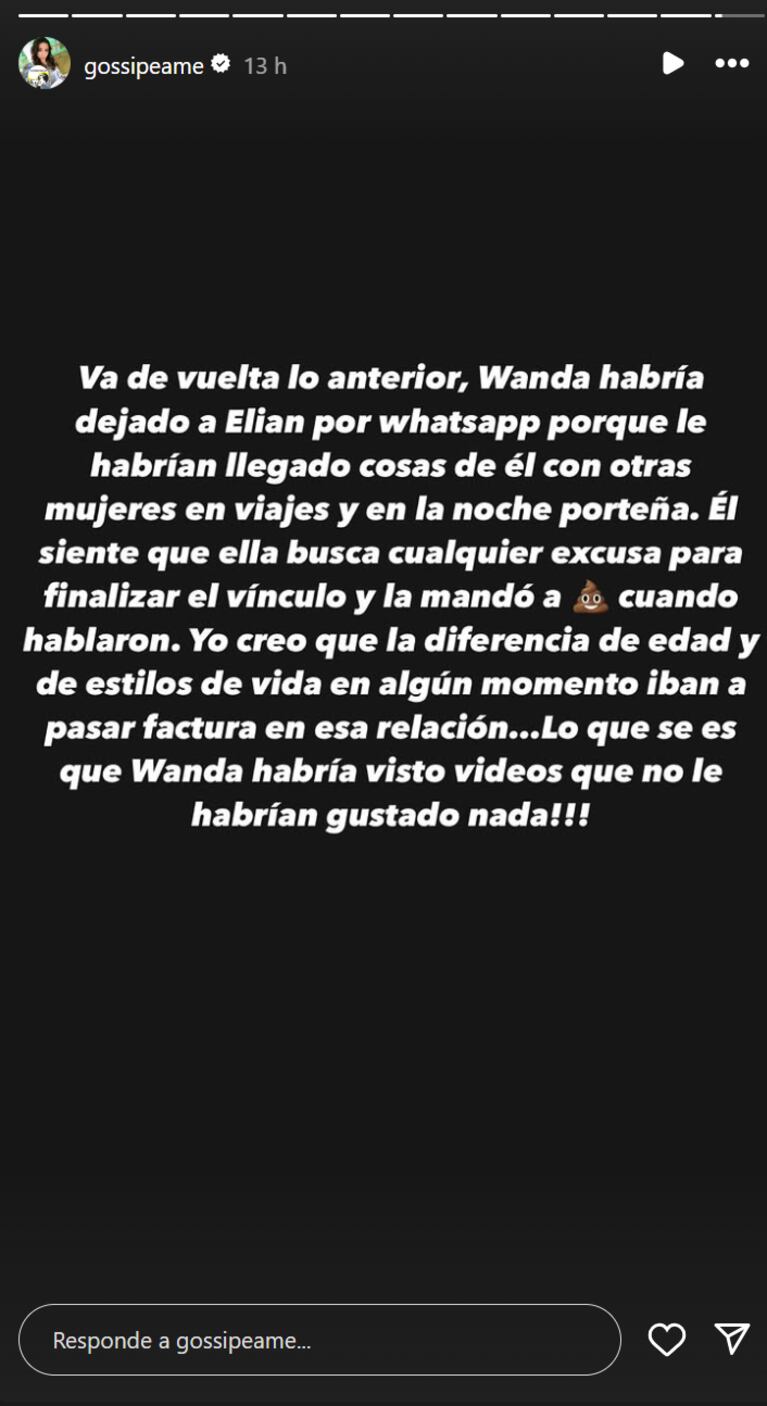 Pochi habló de la separación de L-Gante y Wanda Nara. Foto: IG | gossipeame
