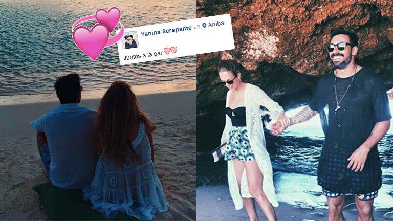 Pocho Lavezzi y Yanina Screpante, enamorados en las playas de Aruba (Foto: redes sociales)