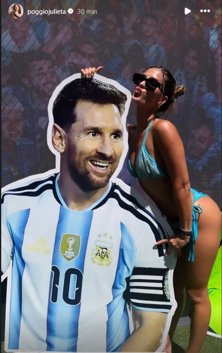  Poggio no lo duda:  “Messi es un dios, real”.  Crédito Instagram