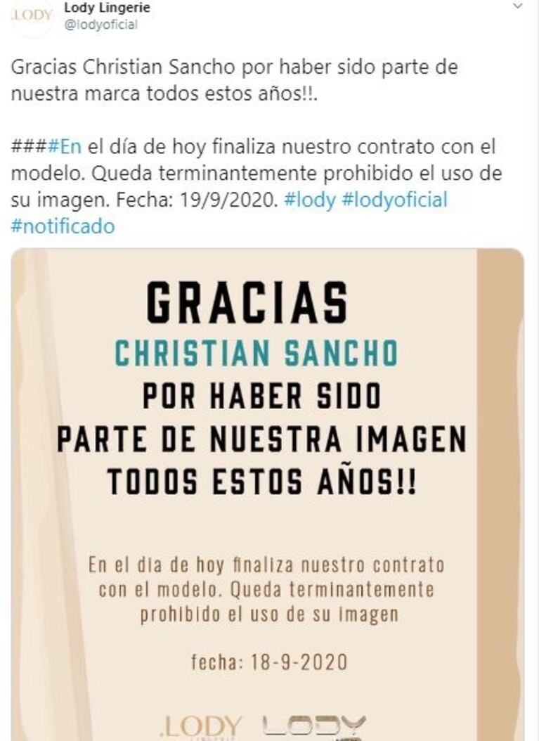 Polémica con Christian Sancho por una marca que lo desvinculó tras mostrarse a favor de la diversidad sexual: "Me enteré por las redes"