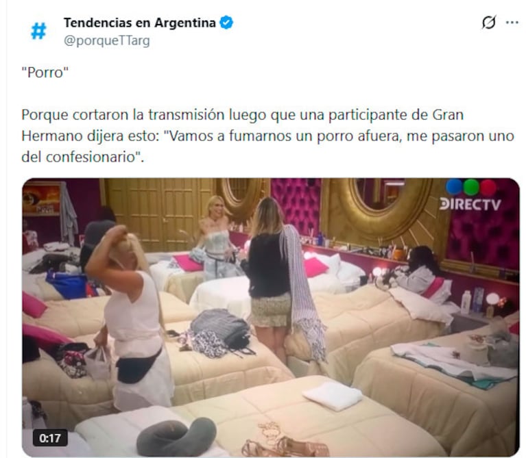 Polémica en Gran Hermano Generación Dorada (captura de X)