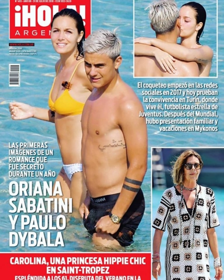 Polémica por el Photoshop en la tapa de ¡Hola! de Oriana Sabatini y Paulo Dybala: ¡mirá la foto sin retoque!