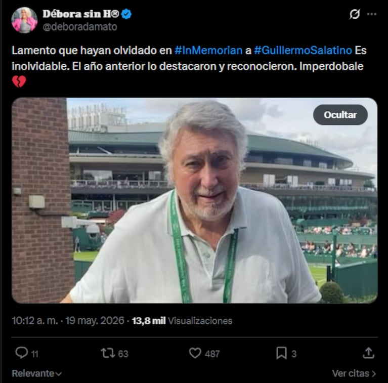 Polémica por una notable ausencia en el In Memoriam de los Martín Fierro