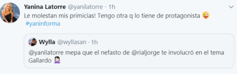 Polémica versión de Rial sobre el origen del rumor de romance de Gallardo y Alina Moine... ¡y desafiante respuesta de Yanina Latorre!
