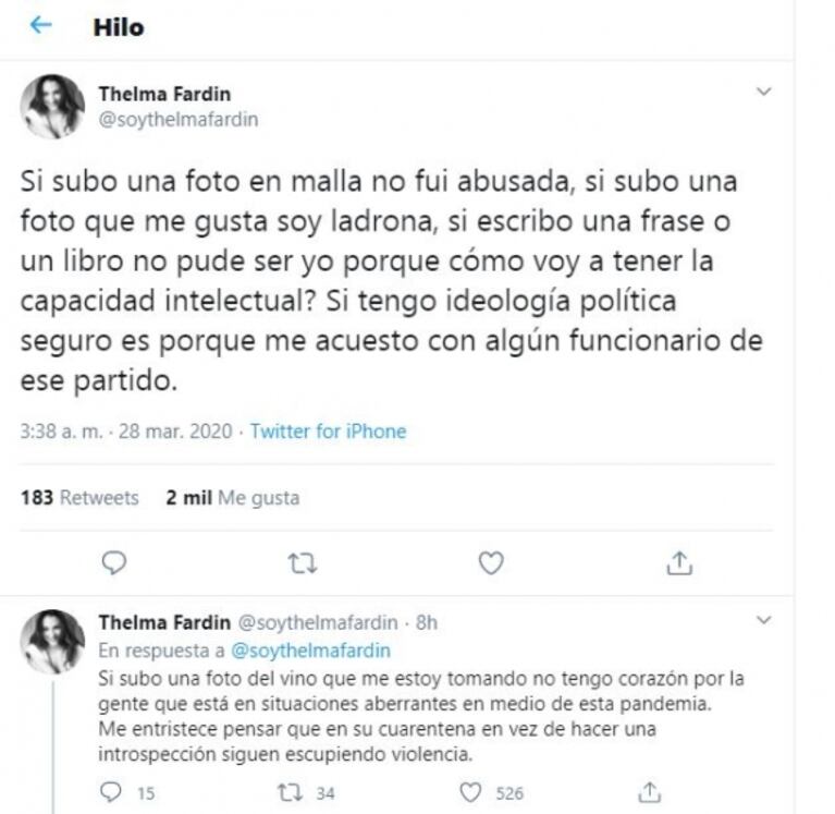 ¡Polémica viral en redes! Acusaron a Thelma Fardin de robarle una foto a una modelo internacional: su descargo