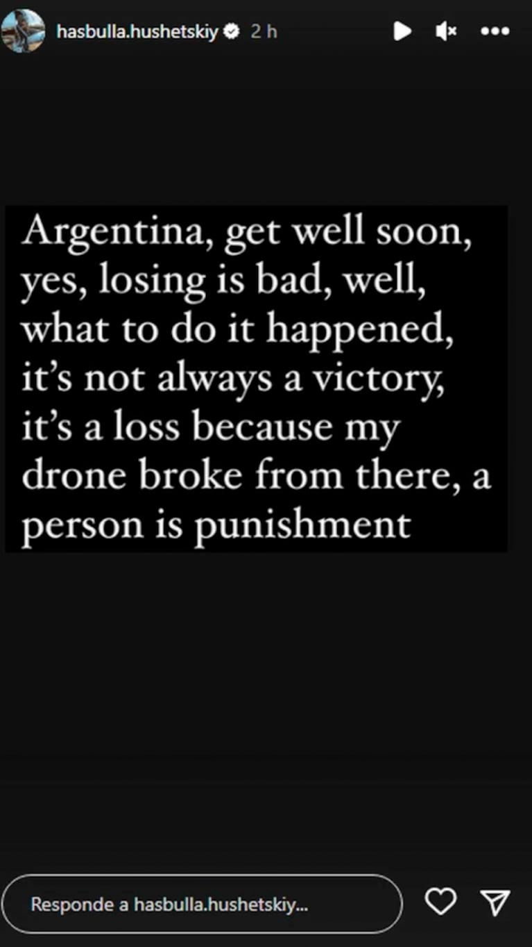 Polémico mensaje de Hasbulla tras la derrota de la Selección Argentina: "Es un castigo"