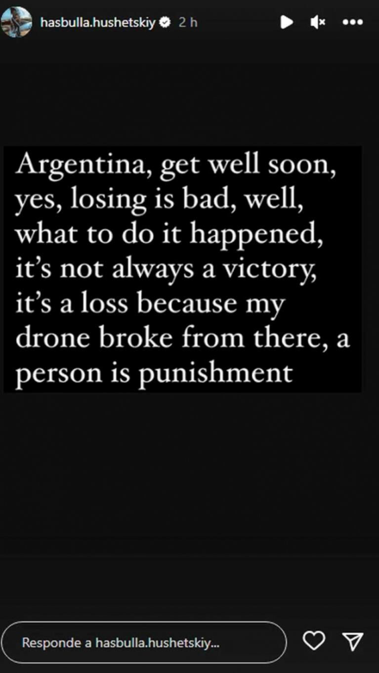 Polémico mensaje de Hasbulla tras la derrota de la Selección Argentina: "Es un castigo"