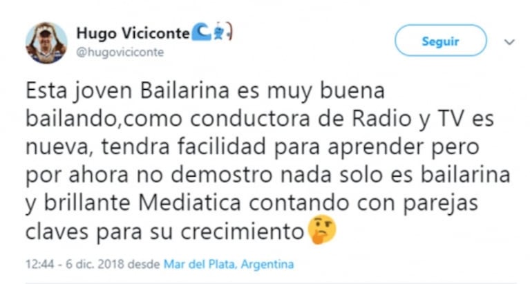 Polémico mensaje del padre de Mica Viciconte contra Laurita Fernández: "Brillante mediática con parejas..."