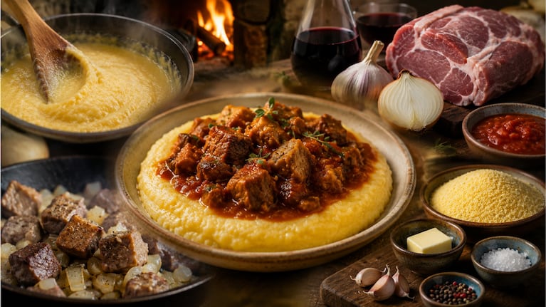 Polenta con bondiola: el paso a paso para hacerla en pocos minutos.
