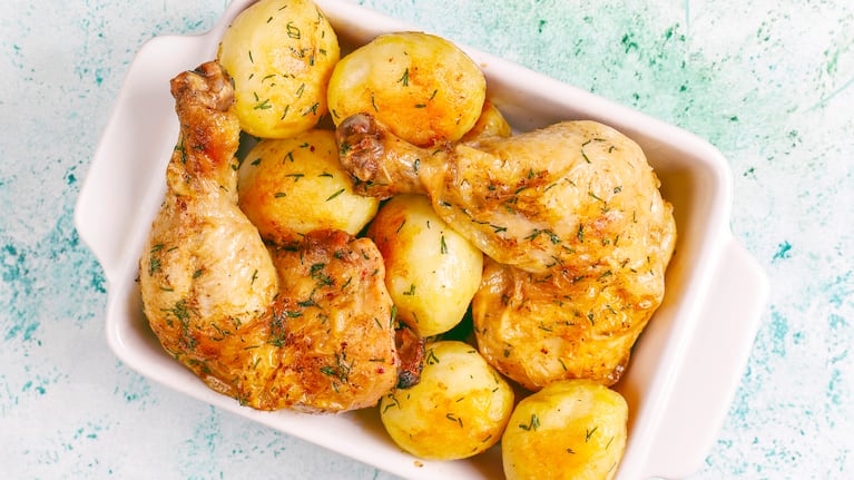 Pollo al horno con papas, recetas