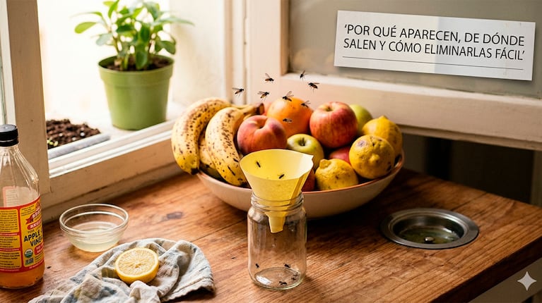 Por qué aparecen mosquitas en la casa, de dónde salen y cómo eliminarlas fácil (foto creada con IA. Gemini)