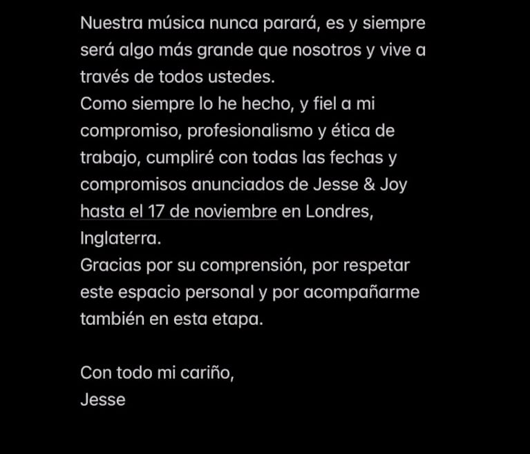 Por qué se separa Jesse & Joy (captura de Instagram)