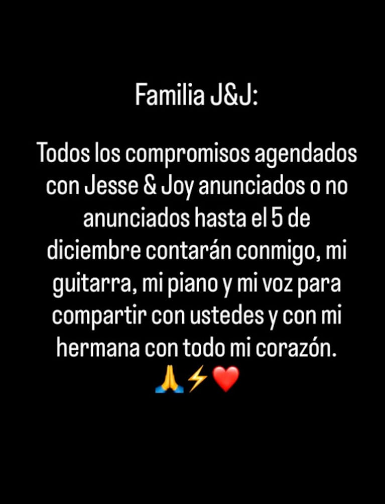 Por qué se separa Jesse & Joy (captura de Instagram)