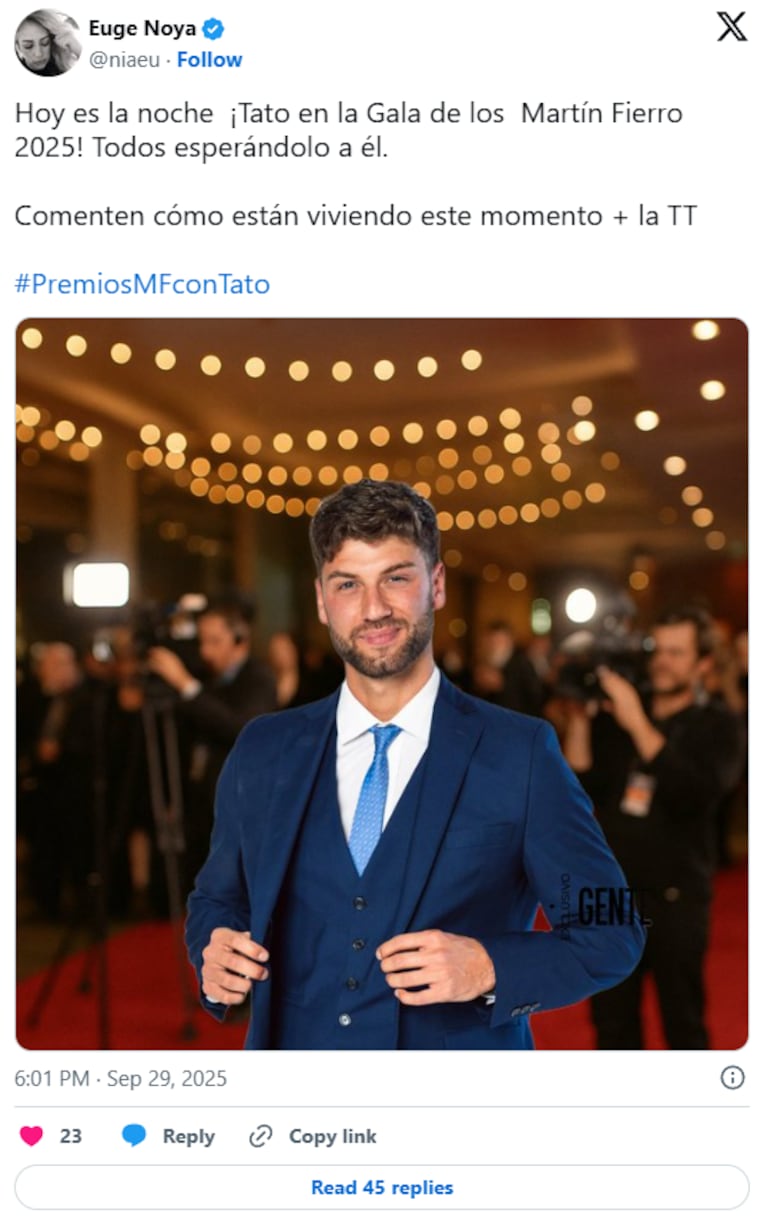 Por qué Tato de Gran Hermano fue viral durante los Martín Fierro 2025 | Créditos: captura X