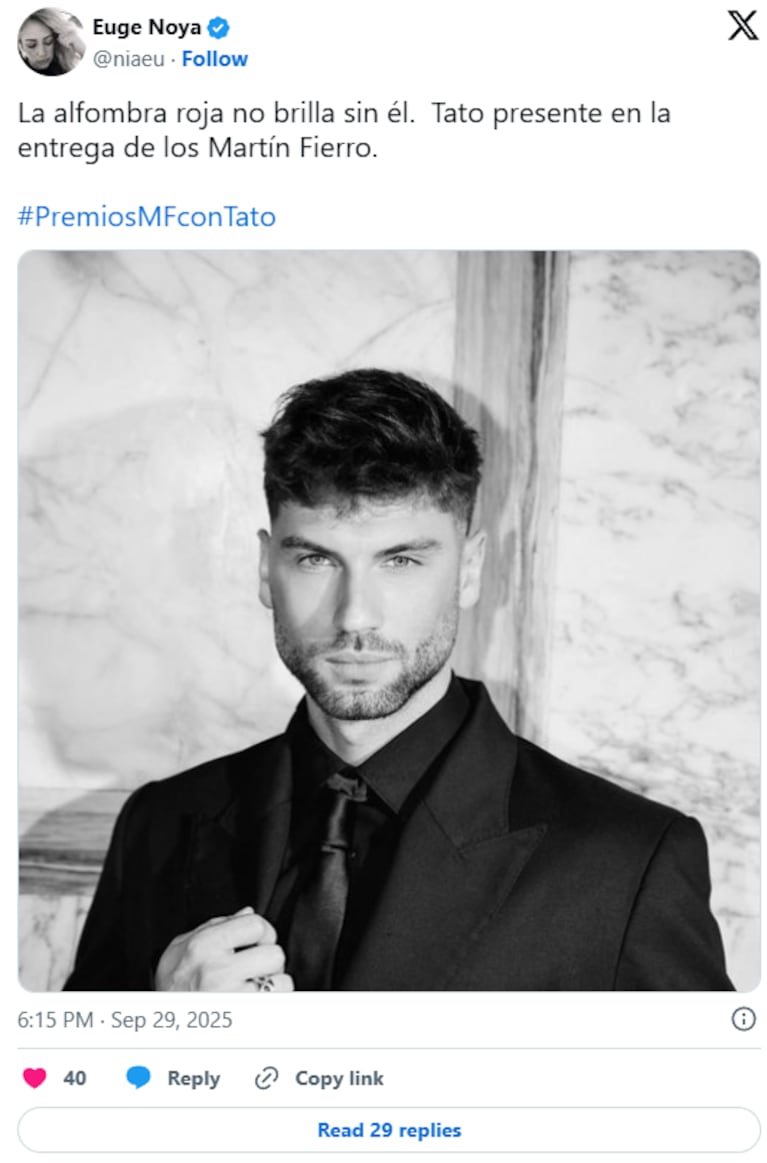 Por qué Tato de Gran Hermano fue viral durante los Martín Fierro 2025 | Créditos: captura X