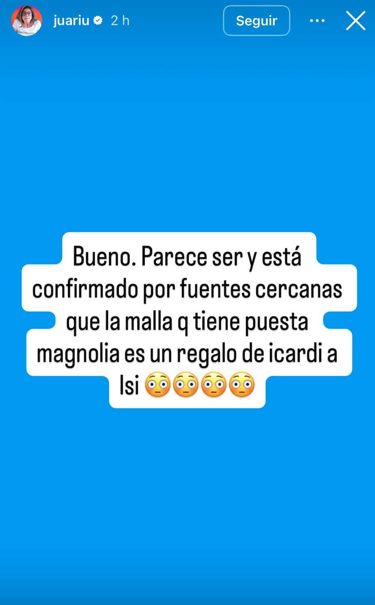 Posteo de Juariu sobre las hijas de Wanda Nara (Foto: Instagram @juariu)