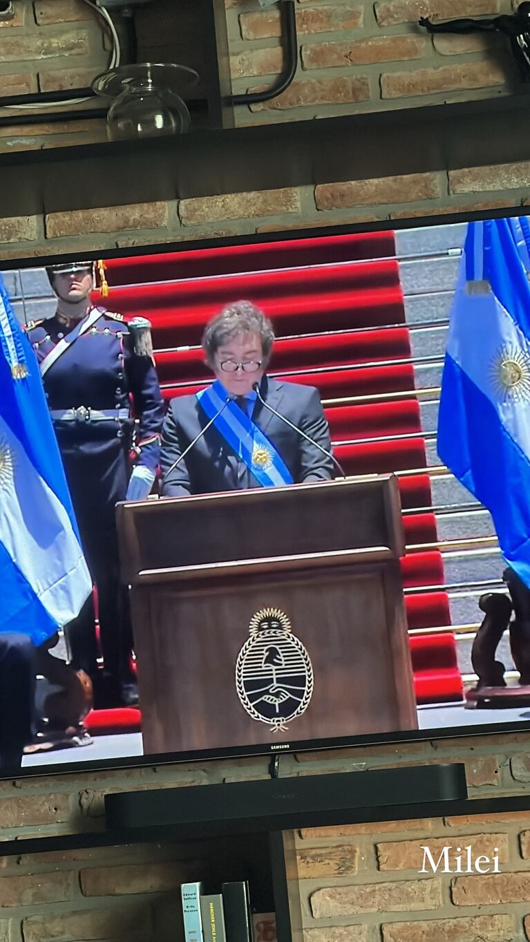 Posteo Estefi Berardi sobre la asunción de Javier Milei (Foto: Instagram)