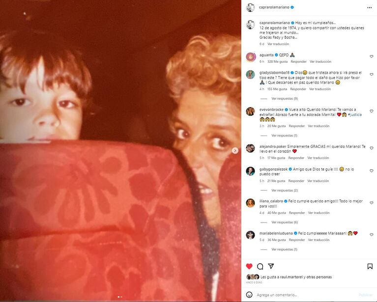 Posteos de Mariano Caprarola (Fotos: Instagram @caprarolamariano)