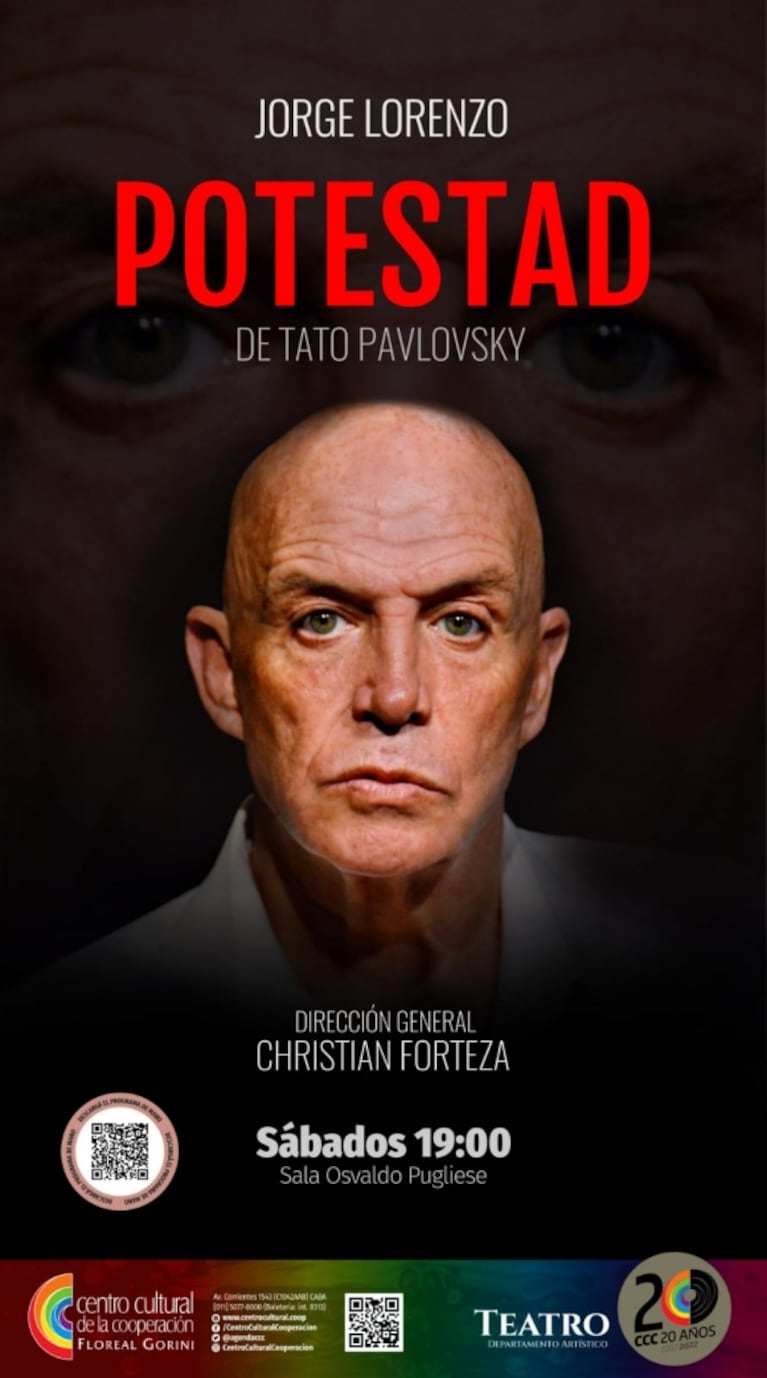 Potestad, con Jorge Lorenzo: cuándo y dónde ver la obra de Tato Pavlosky