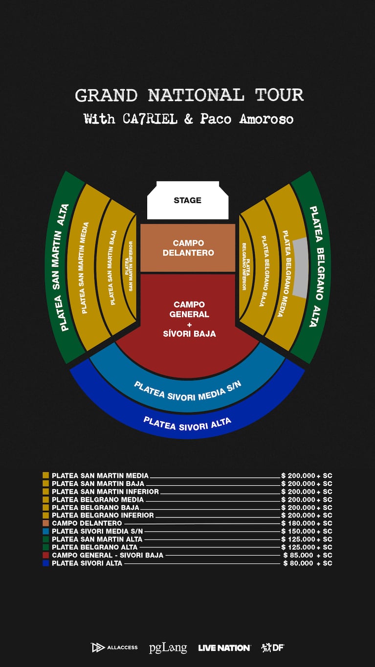 Precios Kendrick Lamar en Argentina en 2026 con el Grand National Tour