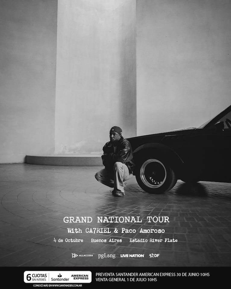 Precios Kendrick Lamar en Argentina en 2026 con el Grand National Tour