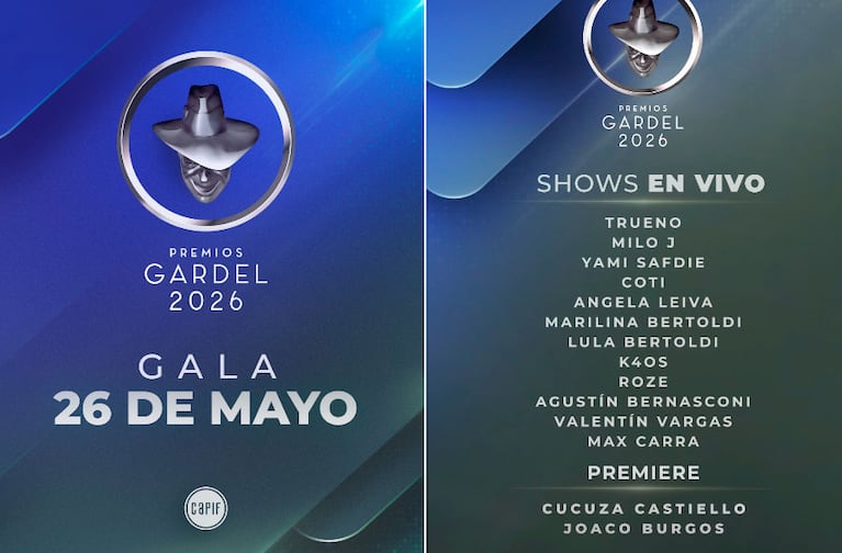 Premios Gardel 2026: qué artistas cantarán en vivo en la gala (capturas de Instagram)
