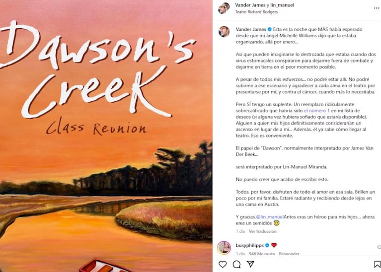 Preocupación por James Van Der Beek: el protagonista de Dawson’s Creek reapareció tras confirmar que padece cáncer | Créditos: instagram @vanderjames