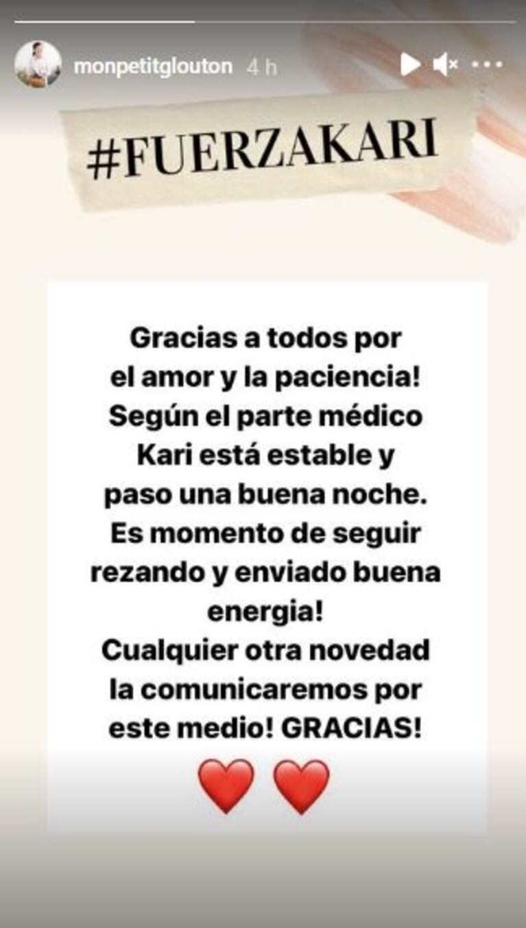 Primer parte médico de Kari Gao, embarazada e inducida a un coma farmacológico: "Es momento de seguir rezando"