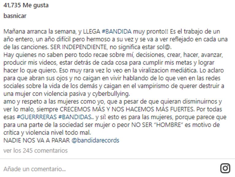 Profundo posteo de Brenda Asnicar luego de que Duki confirmara su separación: "A pesar de que quieran disminuirnos, siempre crecemos más"