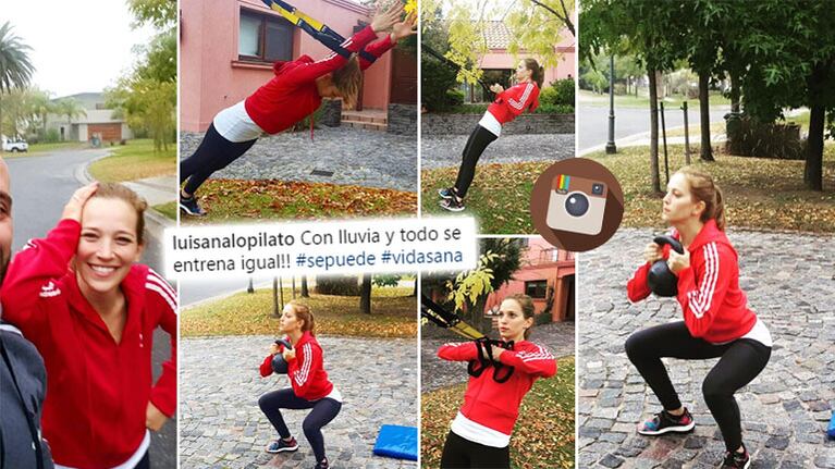 ¡Pura voluntad! La rutina fitness de Lopilato bajo el frío otoñal. (Foto: Instagram)