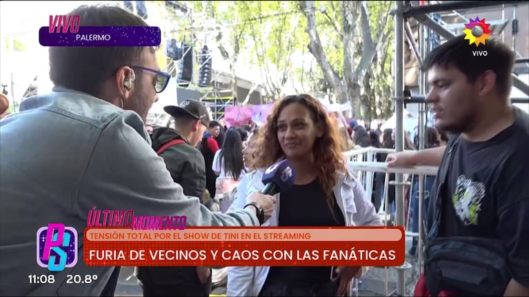 Puro Show estuvo presente en la previa del recital gratuito de Tini Stoessel (Foto: captura de eltrece).