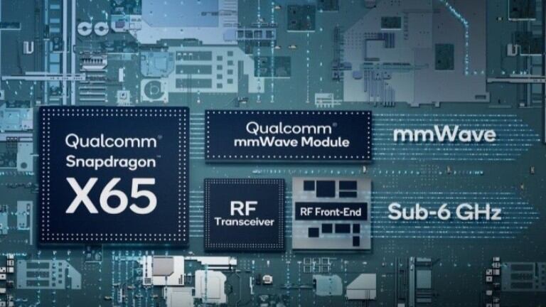 Qualcomm anuncia el módem Snapdragon X65 5G de 10 gigabits. Foto: DPA.