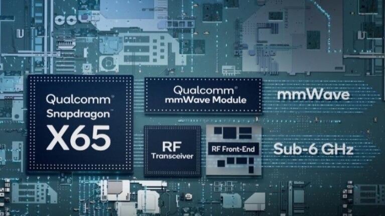 Qualcomm anuncia el módem Snapdragon X65 5G de 10 gigabits. Foto: DPA.